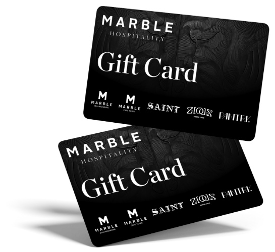 Marble Hospitality black gift cards.